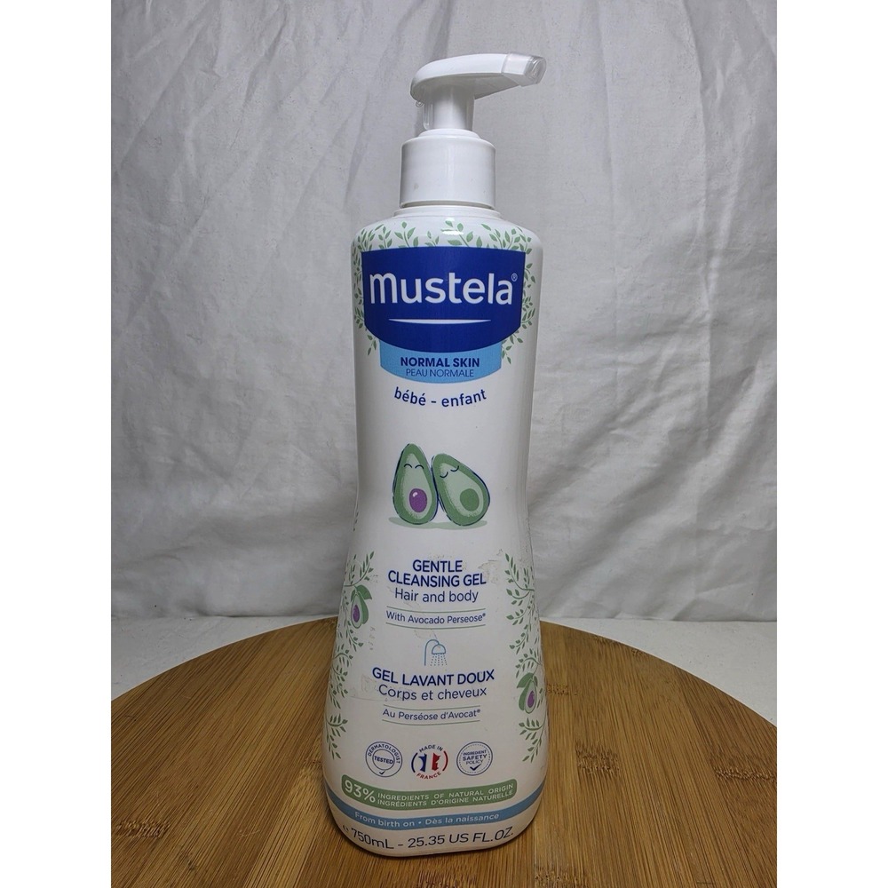 Mustela Gentle Cleansing Gel Hair Body Baby Wash 25.35 oz 750ml Exp 06/2028